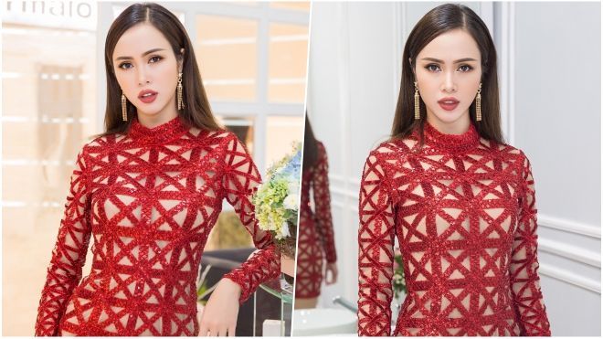 Vũ Ngọc Anh diện váy xuyên thấu 'sang chảnh' tới dự event khai trương