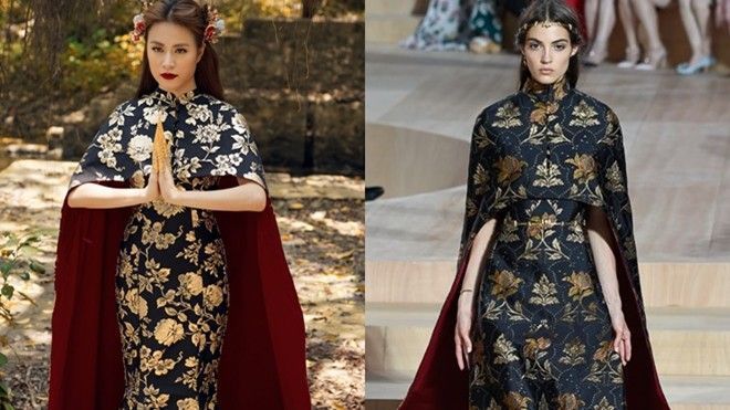 Sự giống và khác giữa thiết kế của Hoàng Thùy Linh và thương hiệu Valentino trong MV Bánh trôi nước