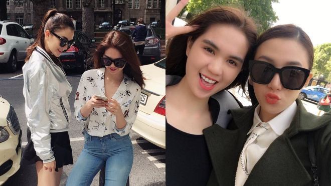 Ngọc Trinh, Lê Hà đua nhau khoe sắc 'một chín một mười' ở trời Âu