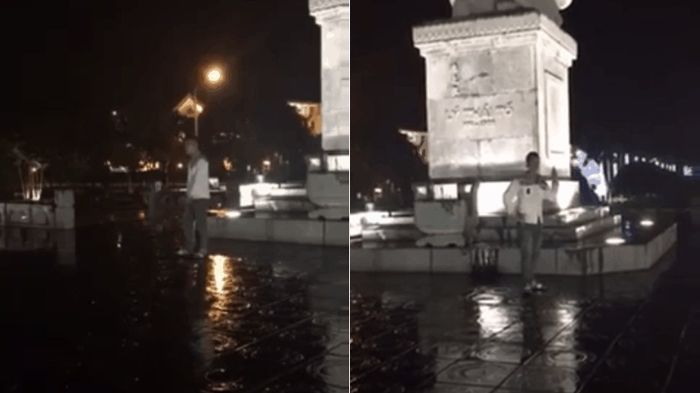 'Thánh pokemon' nhập, nam thanh niên hóa tâm thần, thắp hương tại tượng đài Lý Thái Tổ