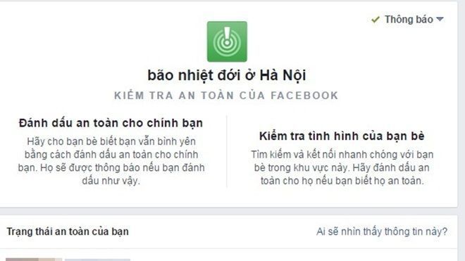 Hãy báo cho người thân biết bạn đang an toàn nhờ tính năng mới của Facebook