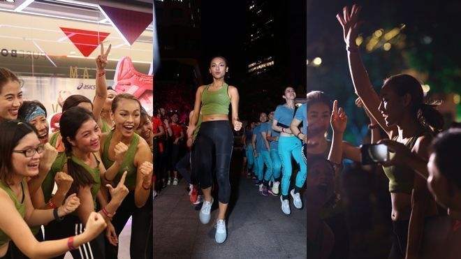 Mai Ngô rạng rỡ chạy cùng fan ở phố đi bộ