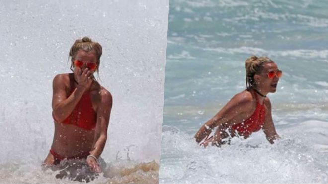 Bị sóng lớn nhấn chìm, Britney Spears suýt chết đuối