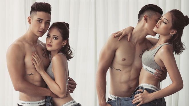 Diễn viên Thùy Anh sexy hết cỡ bên bạn trai 6 múi