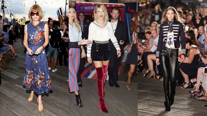 Taylor Swift đến dự show diễn nhà Tommy Hilfiger để cổ vũ cho bạn thân Gigi Hadid