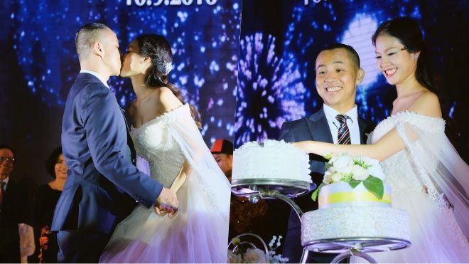 Chí Anh công khai tỏ tình, liên tục hôn đắm đuối vợ trẻ trong ngày cưới