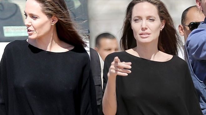 Angelina Jolie gây tranh cãi khi không mặc áo ngực đi hoạt động nhân đạo