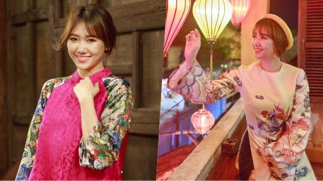 Hari Won khoe nhan sắc 'mỏng manh tựa sương mai' trong tà áo dài truyền thống