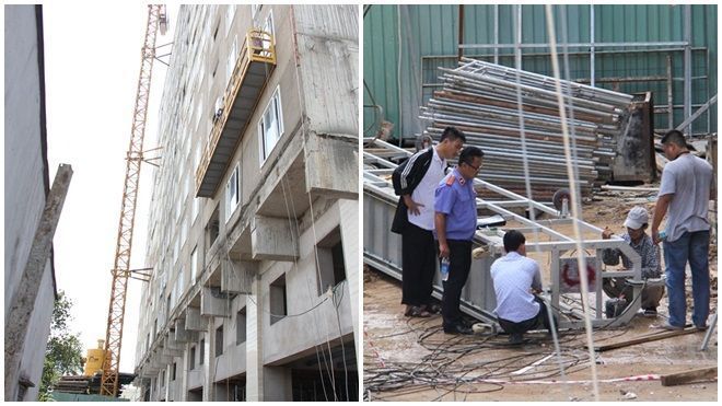 Đứt cáp thang công trình, 1 người tử vong 1 người nguy kịch