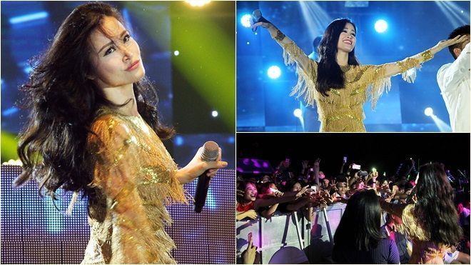 Fan tràn qua hàng rào chắn, trèo lên cây ủng hộ liveshow Đông Nhi