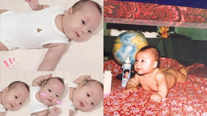 Hình ảnh chứng minh bé Khoai Tây giống như đúc Mạc Hồng Quân ngày bé