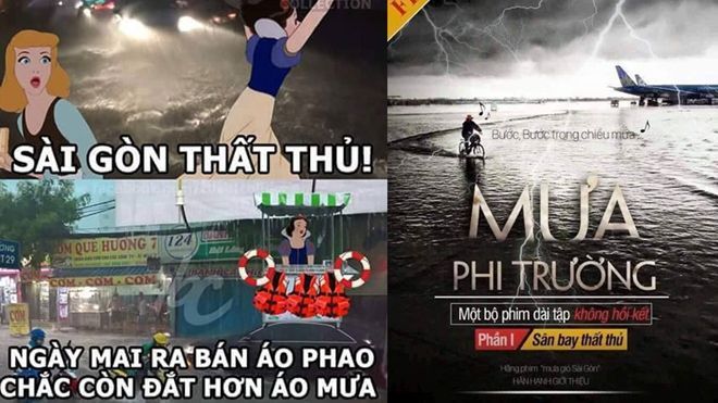 'Sài Gòn mùa mưa' hài hước qua hàng loạt ảnh chế