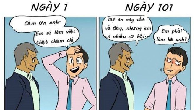 Sự khác nhau giữa ngày đầu và ngày thứ 101 đi làm