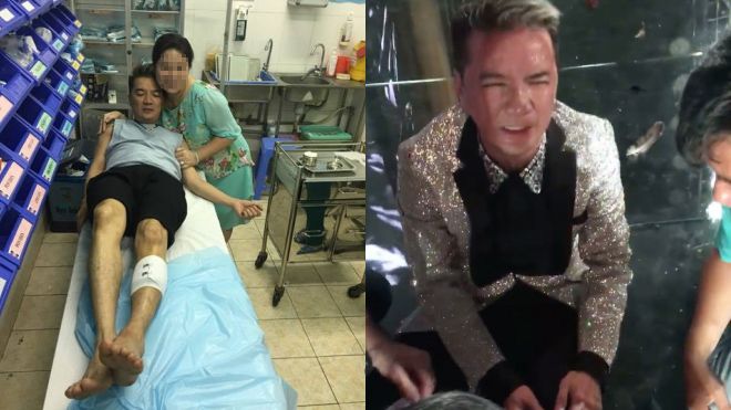 Trước giờ liveshow 12 tỷ đồng, Đàm Vĩnh Hưng ngã sân khấu phải khâu 10 mũi