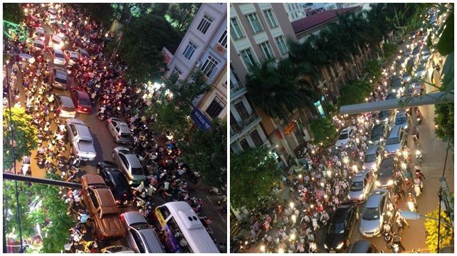 Hà Nội: Tắc nghẽn kinh hoàng tại đường Trần Quốc Hoàn