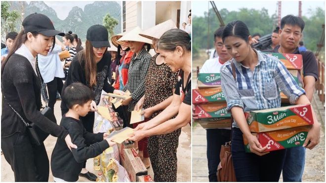 Hàng loạt sao nữ này cũng đã bỏ hết công việc về với miền Trung