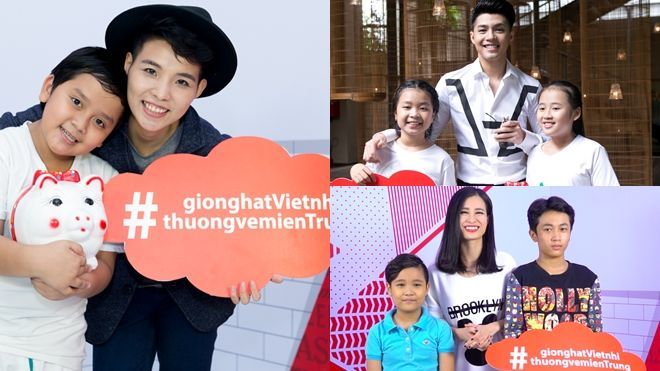 Thắng - Nhi, Noo Phước Thịnh, Vũ Cát Tường chung tay cùng học trò 'Thương về miền Trung'