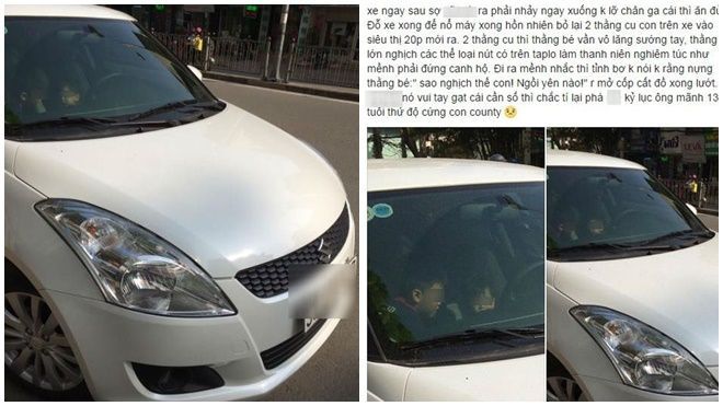 Hà Nội: Mẹ vào siêu thị, bỏ mặc 2 con nhỏ ngồi trong xe ô tô vẫn đang nổ máy