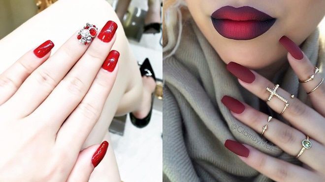 1001 ý tưởng nail cho cô nàng cuồng màu đỏ