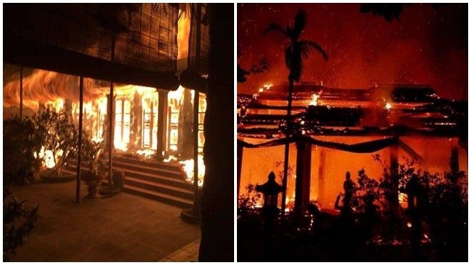 Chùa cổ Tĩnh Lâu bốc cháy giữa đêm khiến nhà tổ bị thiêu rụi hoàn toàn