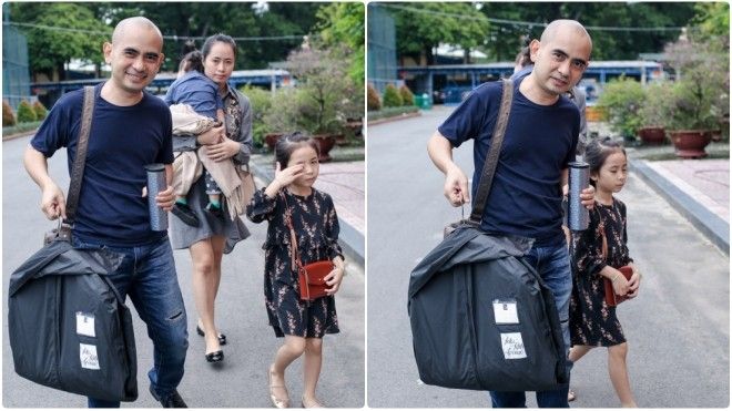 Con gái cưng lần đầu 'hộ tống' Đức Trí đến trường quay Sing My Song ngày thứ 2