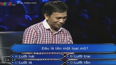 Cạn lời với nam thanh niên thi Ai là triệu phú không biết mũ lưỡi trai là cái gì
