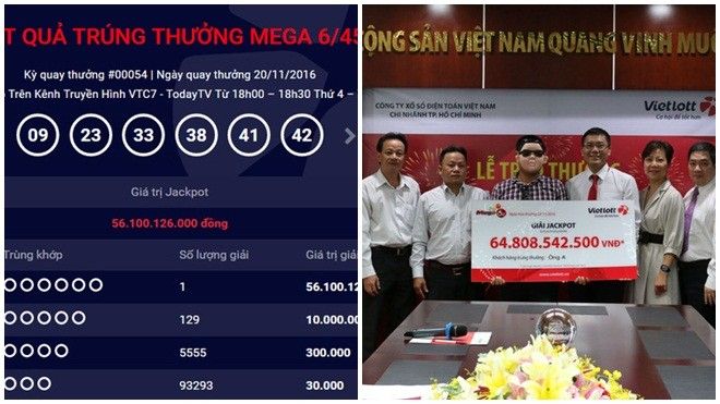 Lại có thêm người thứ 4 trúng độc đắc xổ số kiểu Mỹ với giải thưởng 56 tỷ đồng