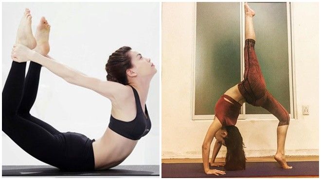 Những tư thế tập Yoga 'khó đỡ' của sao Việt
