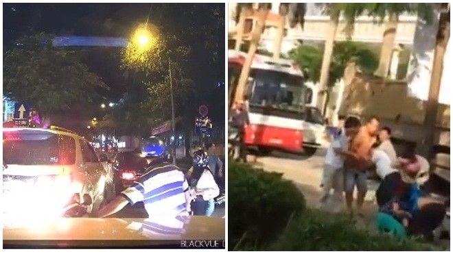 Chỉ vì pha va chạm nhỏ, xe máy và ô tô khiến cả ngã tư khiếp vía