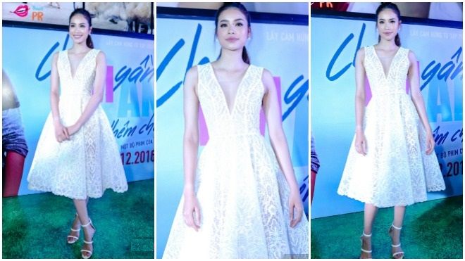 Diện đầm trắng, Phạm Hương hóa công chúa tinh khôi đi ra mắt phim