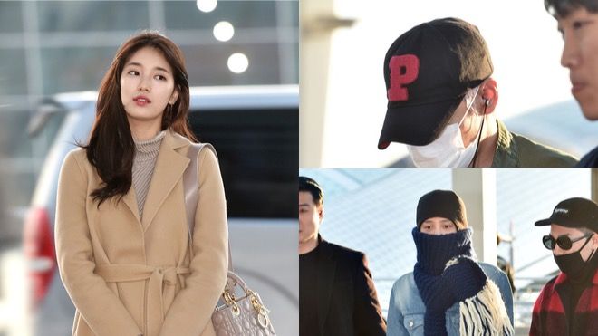 Suzy sang chảnh lên đường dự MAMA, G-Dragon và TOP trùm kín mít đi Nhật