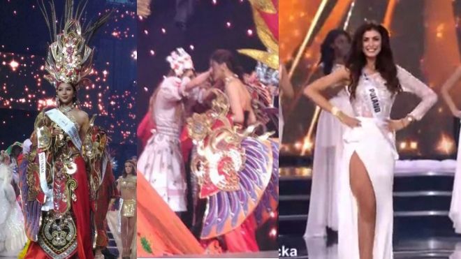 Khả Trang vấp ngã vì bộ trang phục nặng 44kg và sự cố hài hước tại Hoa hậu Siêu quốc gia 2016