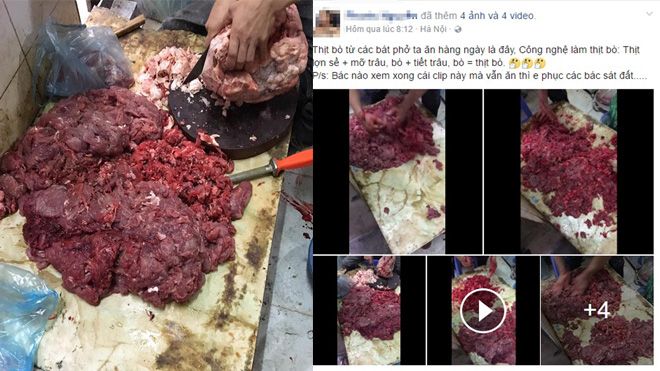 Mục sở thị quy trình làm thịt bò giả vô cùng tinh vi bằng thịt lợn sề và tiết trâu