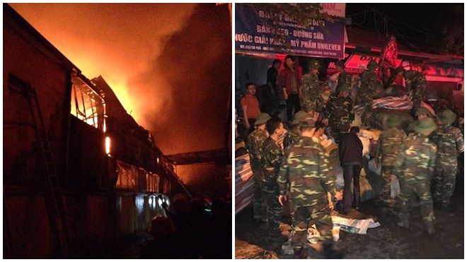 Hà Nội: Lửa rực sáng bao trùm khu công nghiệp La Phù trong đêm