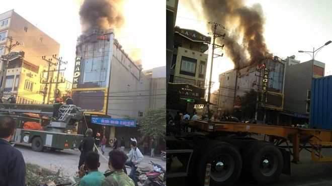 Cháy lớn tại quán Karaoke 6 tầng ở Bắc Ninh