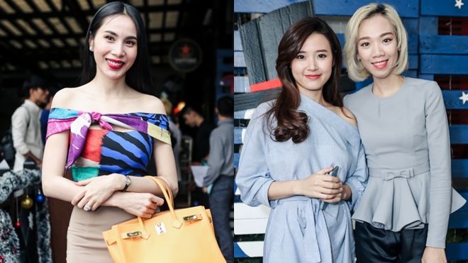 Thủy Tiên khoe vai trần nõn nà, Midu rạng rỡ tại sự kiện