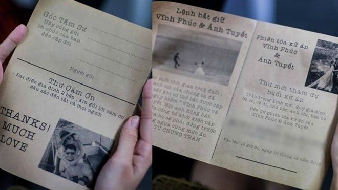 Thiệp cưới 'Lệnh truy nã' có một không hai của cặp đôi 8x