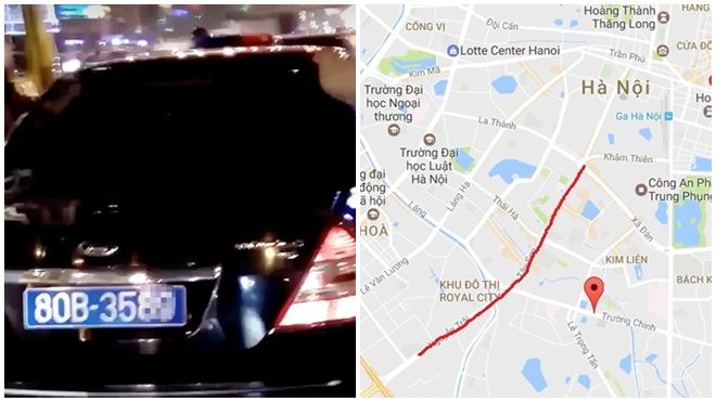 Clip dân Hà Nội truy đuổi ôtô biển xanh gây tai nạn bỏ chạy