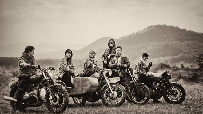 Anh Vũ - Thùy Anh cùng hội biker khoe thời trang chất lừ trên đường phượt