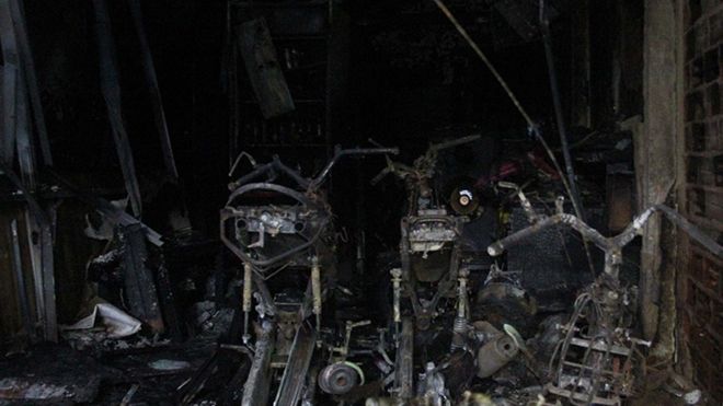 Hiện trường vụ cháy quán cà phê 6 người chết ở Sài Gòn