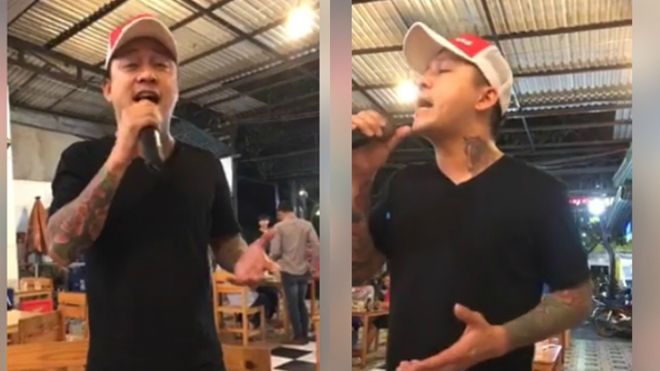 Đang ngồi ăn, Tuấn Hưng bất ngờ đứng dậy hát nhạc trữ tình khiến cả bàn ngỡ ngàng