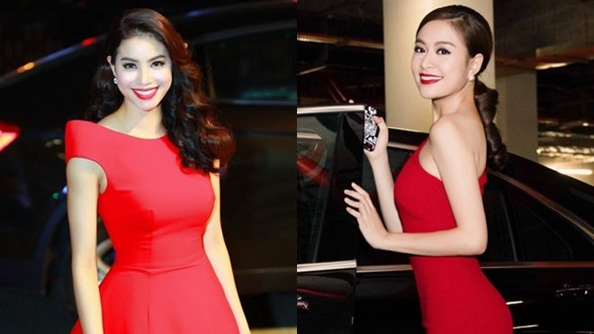 Hoàng Thùy Linh, Phạm Hương - Ai sẽ nóng bỏng và gợi cảm hơn khi xuất hiện với váy đỏ?