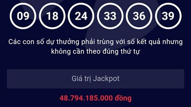 Gần 49 tỷ đồng giải thưởng Vietlott có chủ ngày đầu năm mới