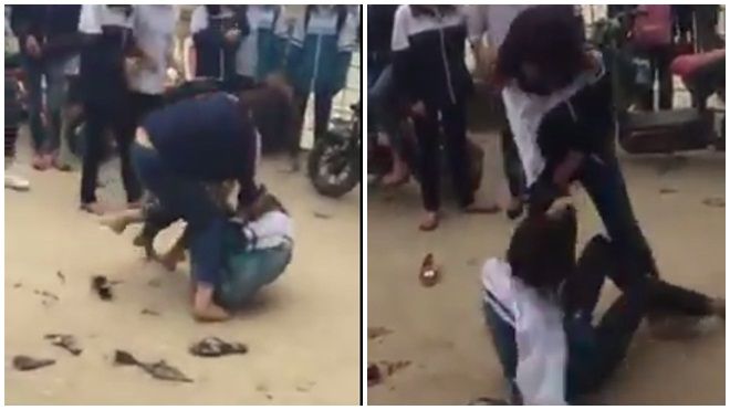 Hà Nội: Hai nữ sinh đánh nhau dã man vì mâu thuẫn trên facebook