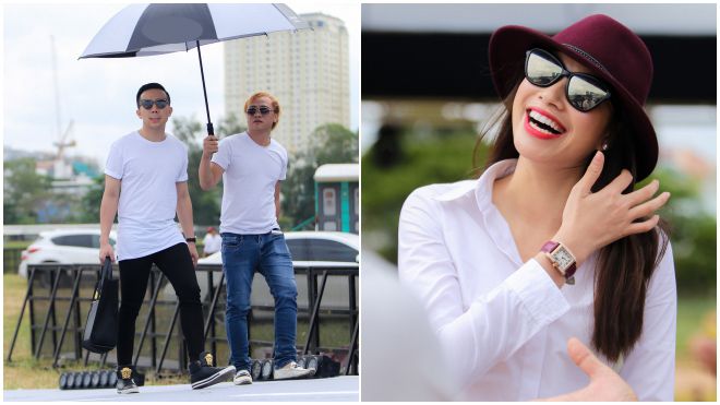 Trấn Thành xuất hiện như ngôi sao Hollywood, Phạm Hương rạng rỡ trong nắng