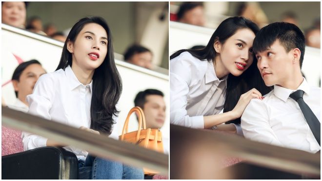 Thủy Tiên rạng rỡ đến ủng hộ Công Vinh lên chức chủ tịch