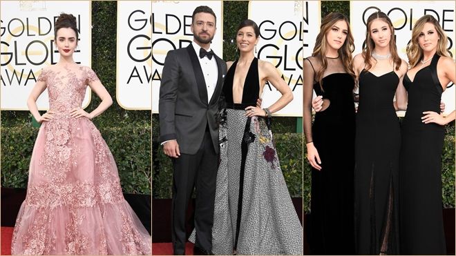 Sao Hollywood xúng xính áo quần, 'nổi bần bật' tại thảm đỏ Quả cầu vàng 2017