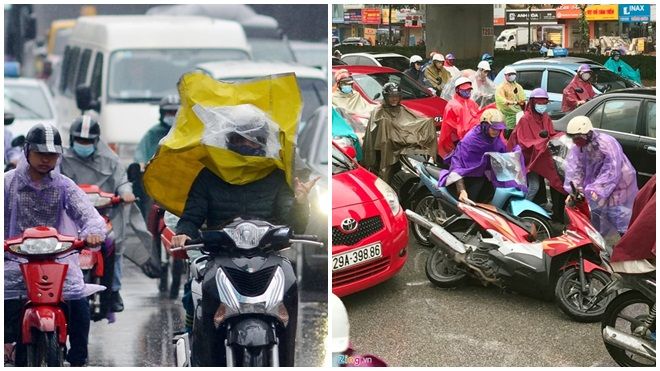 Cảnh khốn khổ trong mưa rét trên đường phố Hà Nội