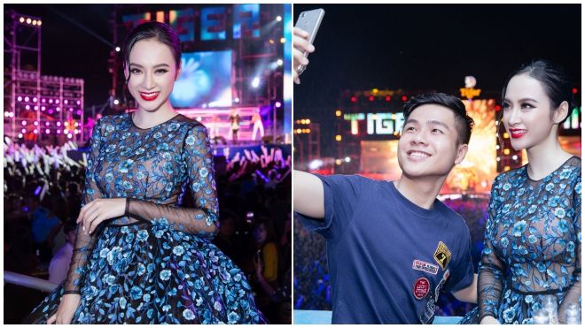 Angela Phương Trinh rạng rỡ, được hàng ngàn khán giả vây kín