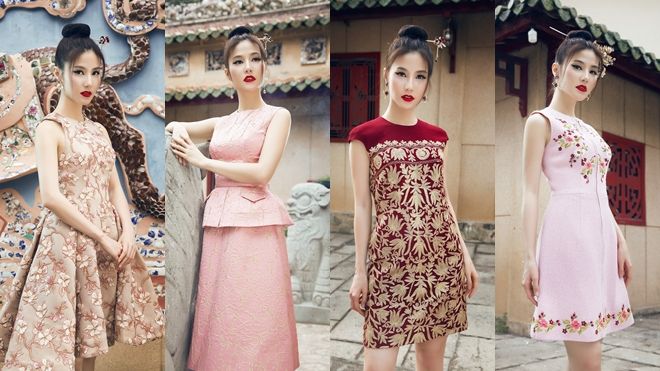 Diễm My 9x kiêu sa và tinh khôi trong thiết kế Á đông của Lê Thanh Hòa